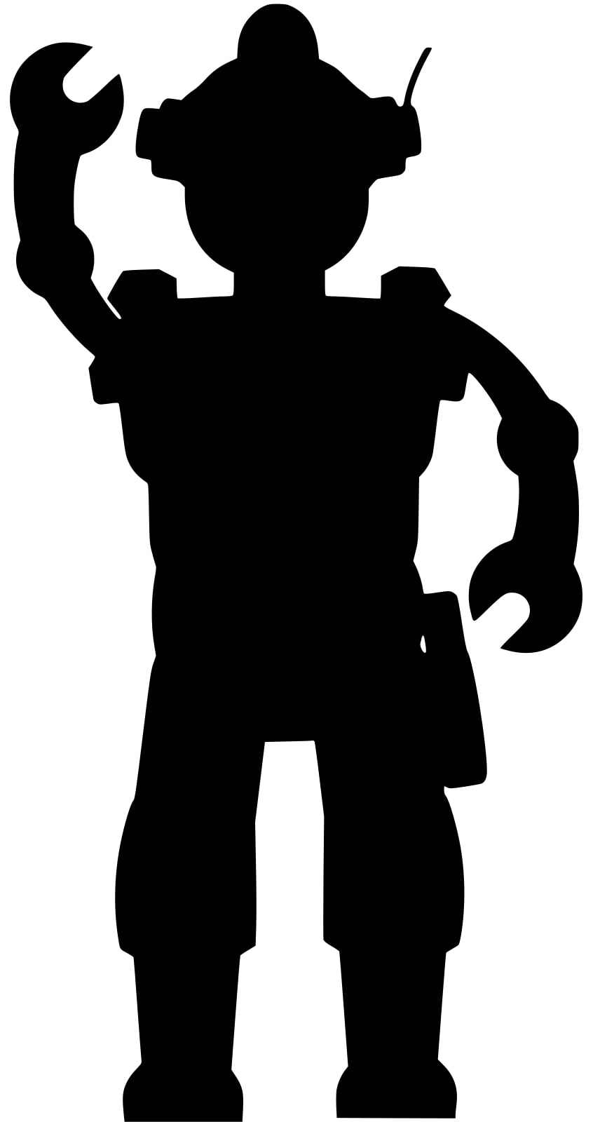 Robot Silhouette Waving